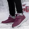 Women's Winter Outdoor Fur Lined Sneakers Warm Casual Fleece Lined High Top Sport Shoes Women Slip-On Waterproof Faux Leather Snow Boots Short Booties