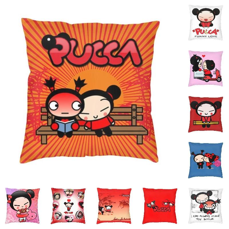 Pucca современная декоративная наволочка для дома, декоративная наволочка с персонажем мультфильма, двухсторонняя печать, уличная подушка, наволочки