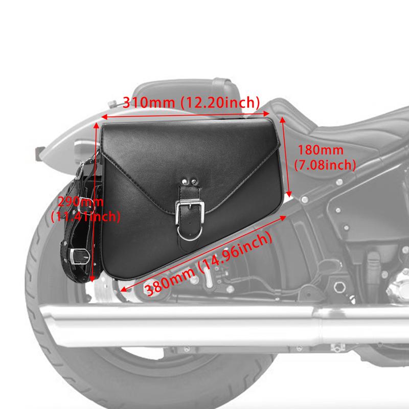 Motorcycle PU Leather Side Saddle Bags L+R Fit for Harley Sportster XL 883 1200 Chopper Cruiser Cafe Racer Softail Bobber
