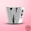 Hot Original 925 Silver Letter CZ Zircon A To Z 26 Letter Charms Beads Fit MULA Charms Bracelet Silver 925 Jewelry
