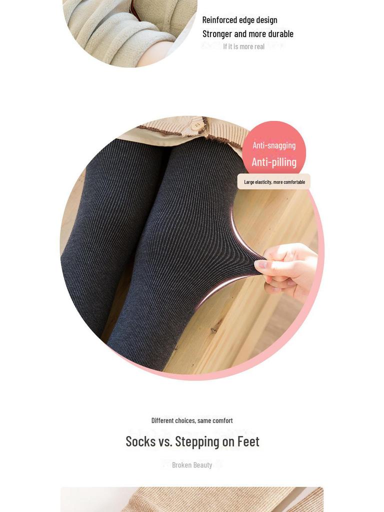 Утолщенные зимние колготки из овечьего флиса для девочек - теплые бархатные полосатые леггинсы