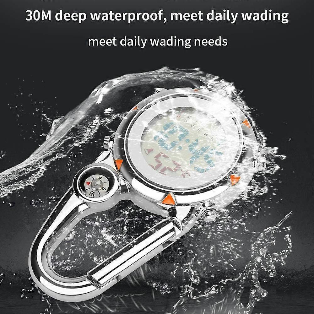 Clip on Carabiner Digital Watch Luminous Sports Watches Carabiner Watch for Hikers Mountaineering O