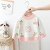 Autumn Winter Girls Rabbit Floral Knitted Sweater Baby Kids Thick Keep Warm Long Sleeve Tops Toddler Children's Pullover for Girls