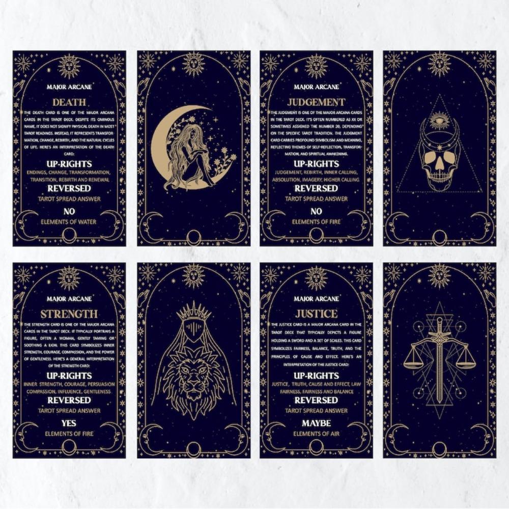 10,3*6 см Карты значений Таро 78 шт. Карты схематичные традиционные изображения и на другой стороне значения ключевых слов