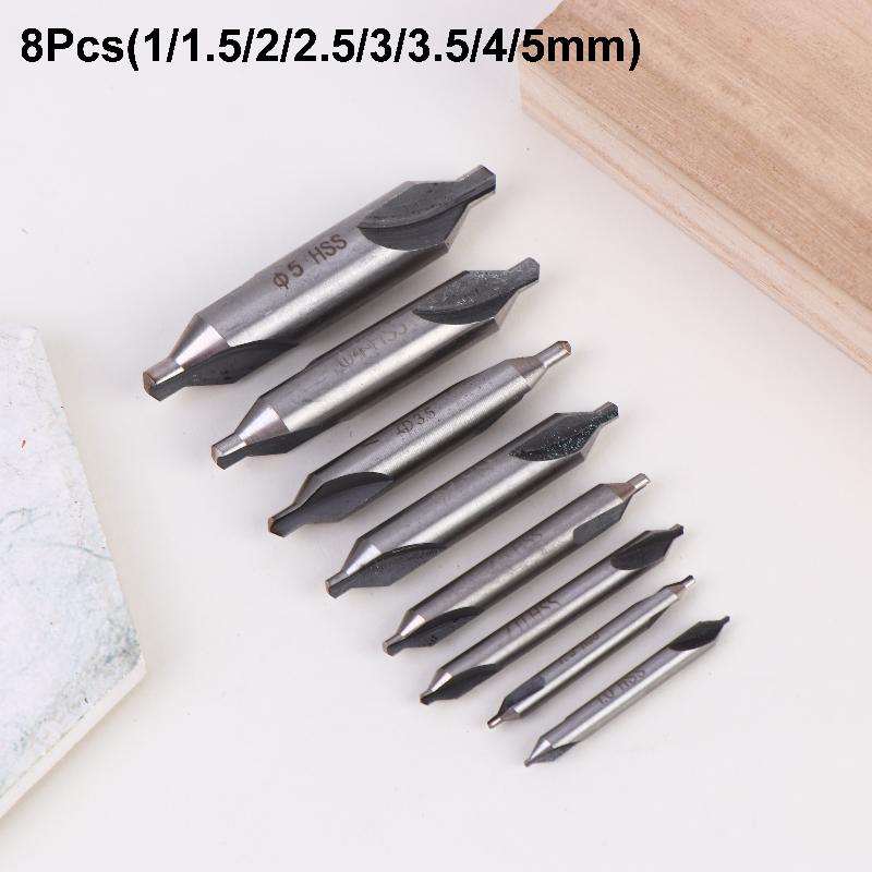 §1 Комплект сверл-центровок 1/1,5/2/2,5/3/4/5, Набор зенкеров 60-градусные Центровочные сверла для токарной обработки металла