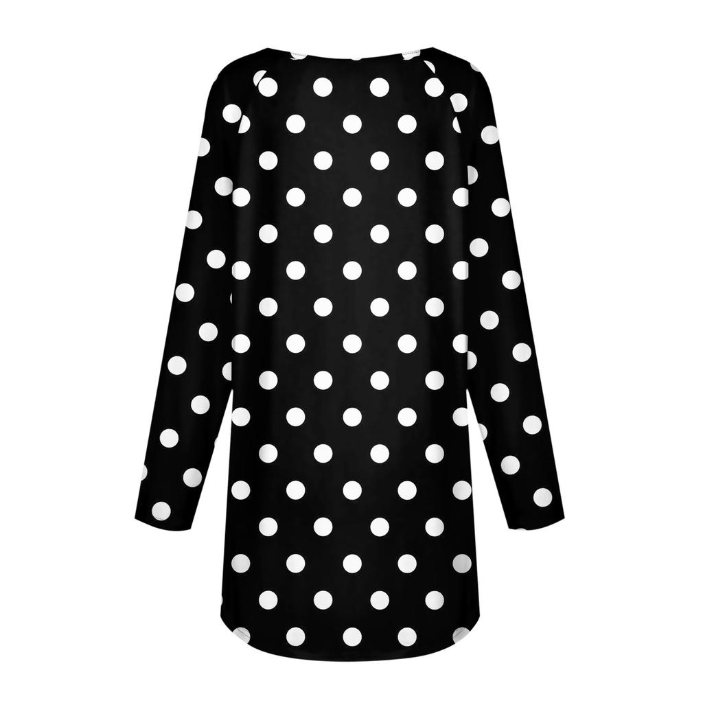 Women's Autumn And Winter Long Sleeved O-neck  Casual Long Loose T-shirt Top