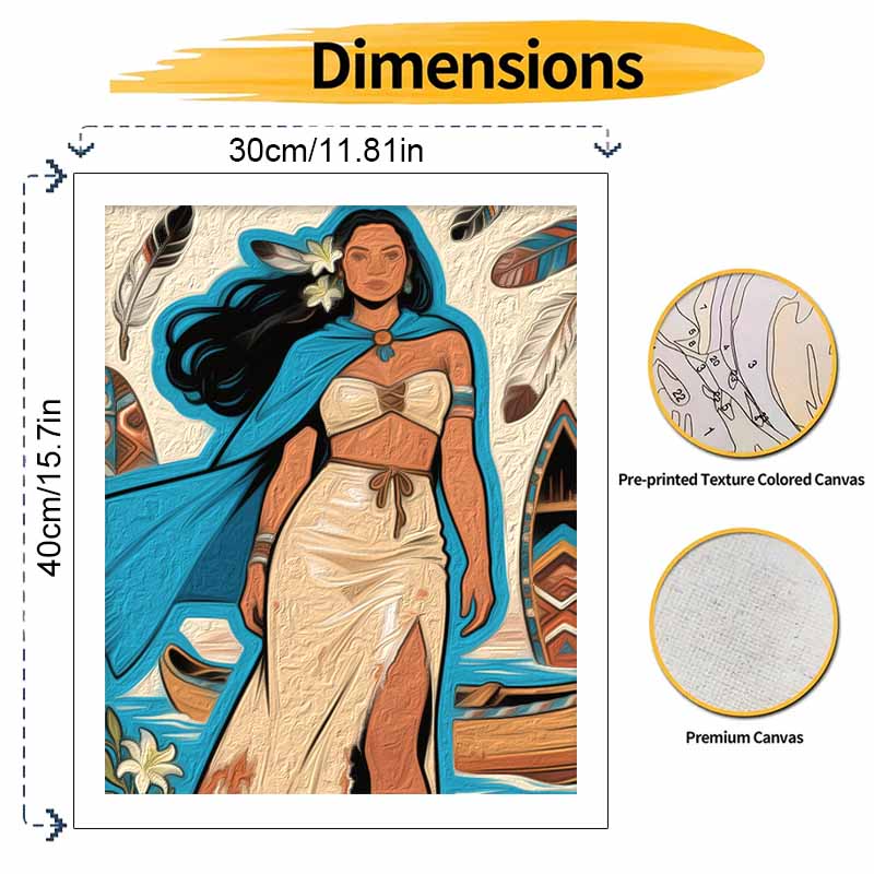 Disney Princess Pocahontas Digital Oil Painting Art Kit Hand Painted Home Decor