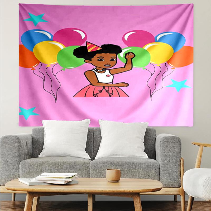 Gracie's-Corner Print Tapestry, Backdrop, Easy Setup, Ideal for Bedroom, Office & Living Room, with Aesthetic Wall Hanging Decor.