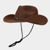 Outdoor Hat with Plastic Large Brim Sun Hat, Western Cowboy Style Straw Hat, Light and Easy To Carry, Suitable for Giving To Friends and Family