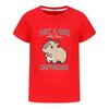 Kid Short Sleeve T Shirt Just A Girl Who Loves Capybara Cute Bow Tie Capybara Print O-Neck Tee Lovely Animal Graphic Girls Top