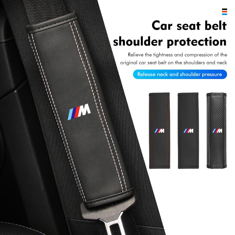 QAED6 For BMW Leather Car Seat Belt Shoulder Protector Seat Belt Cover Performance X1 X3 X5 E39 E46 E90 F20 E60 F30 M3 M5