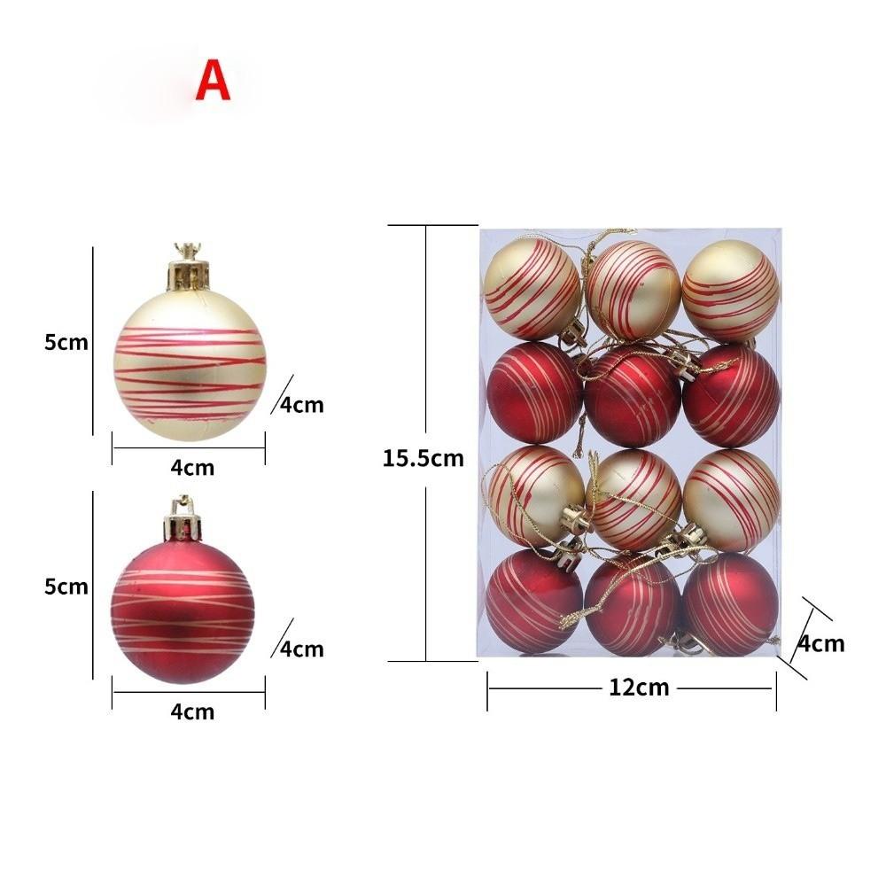 12PCS 6cm Christmas Ball Pendant Plastics Christmas Supplies New Xmas Tree Ornament  Merry Christmas