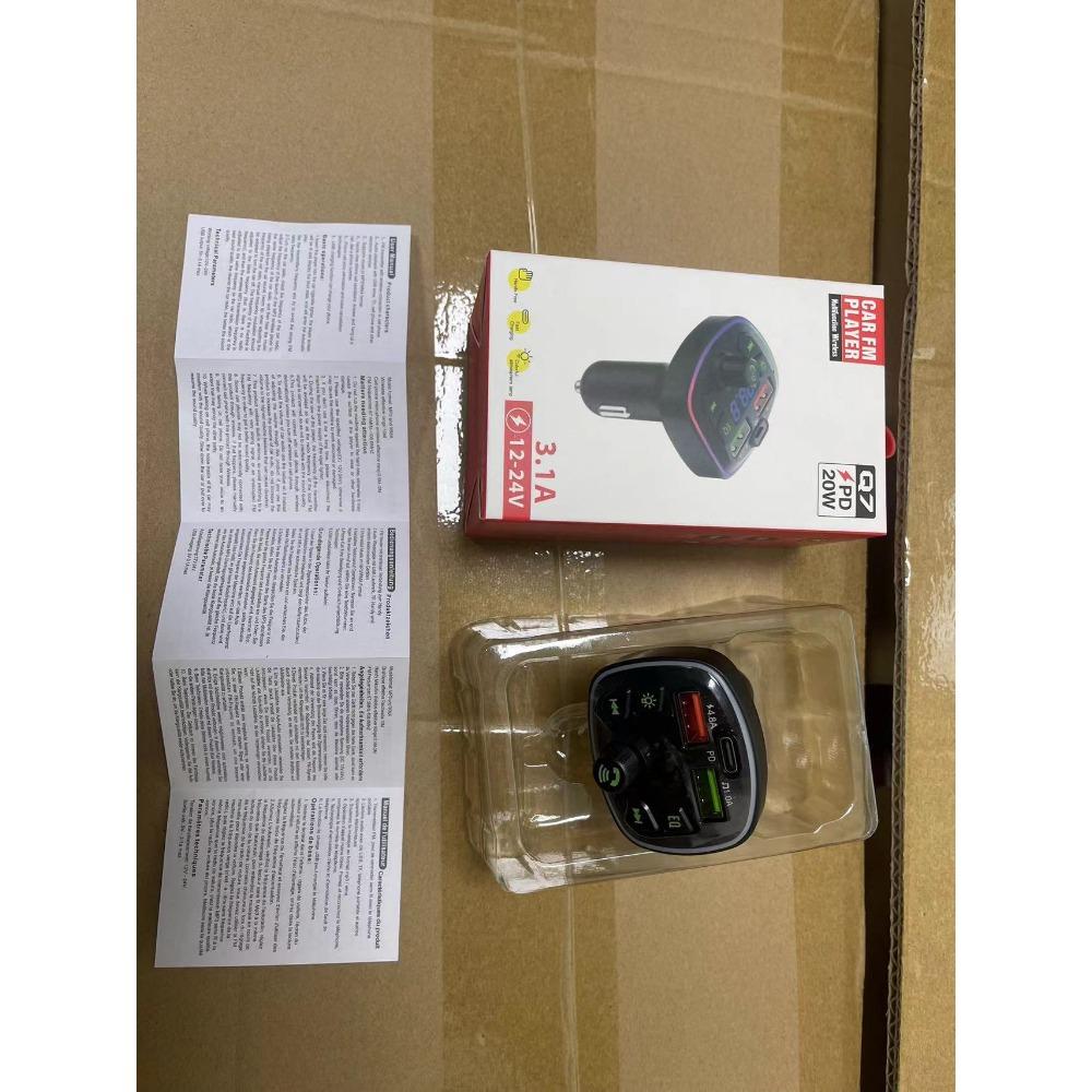 Автомобильный Bluetooth MP3-плеер Звонки в режиме громкой связи Голосовое вещание Быстрая зарядка PD U-диск