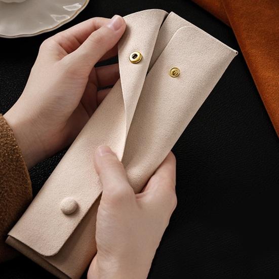 Мешочек для хранения ювелирных изделий на кнопке, из микрофибры, устойчивый к царапинам, дорожный органайзер для ювелирных изделий для ожерелий, серег-пуссетов, колец