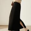 All-match Skirt Straight Wool Acetic Acid Rear Slit Skirt
