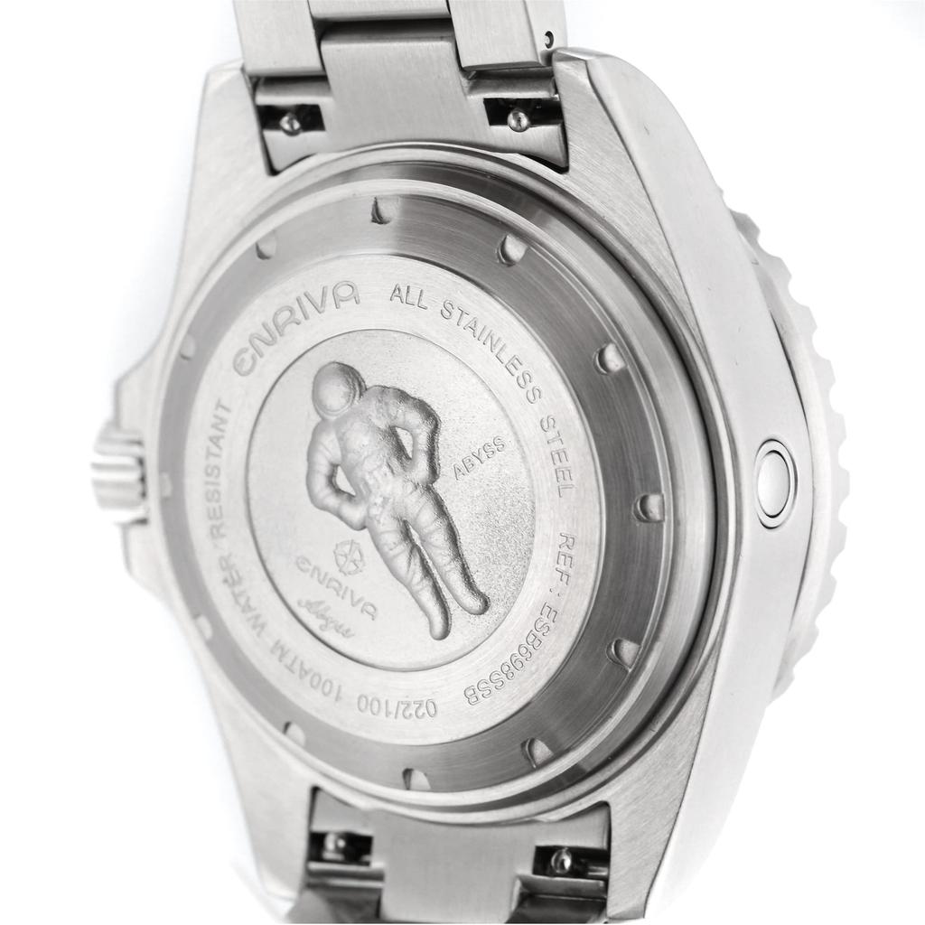 Автоматические дайверские часы ENRIVA с отображением даты, 100 АТМ, синие