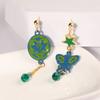 Серьги в стиле аниме JoJos Bizarre Adventure, камень, океан, косплей, Джолин Куджо Куджо, серьги-бабочки, зажимы для ушей для женщин и мужчин, ювелирные изделия