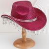 Shimmering Rhinestones Fringed Hat for Women Men Musical Festival Fedoras Hat with Large Glittering Powder for Parties