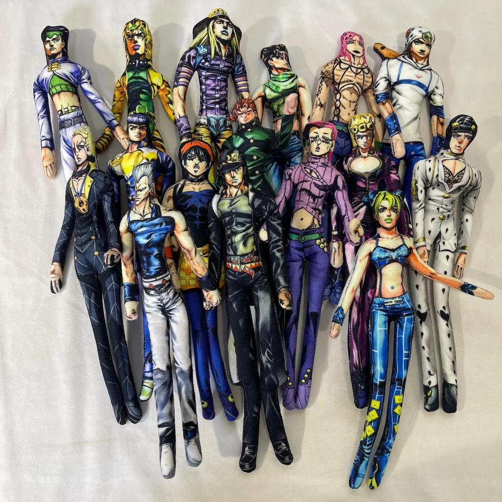 28 см JoJo's Bizarre Adventure Джотаро Куджо Мягкая игрушка Плюшевая с костяным телом Сочлененная Мягкая для домашнего декора Офиса Подарок для фаната