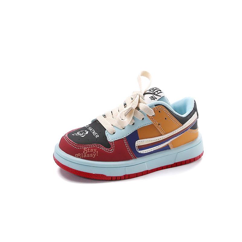 Модные цветные массивные кроссовки для детей весна-осень толстая подошва кроссовки для мальчиков и девочек спортивные кроссовки трендовые детские кроссовки