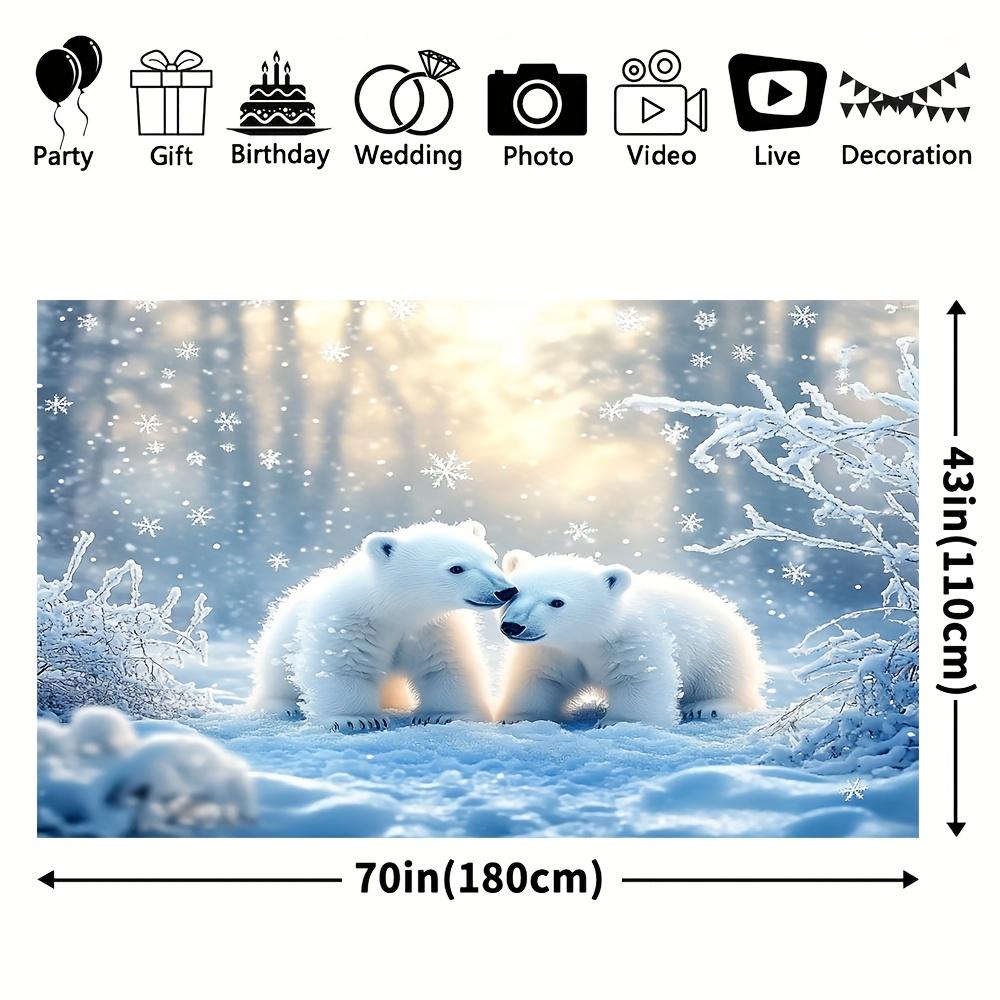 1 шт. Белый медведь Зимнее белое украшение Фон Зимний фон Для фотостудии Фотобудки Вечеринки