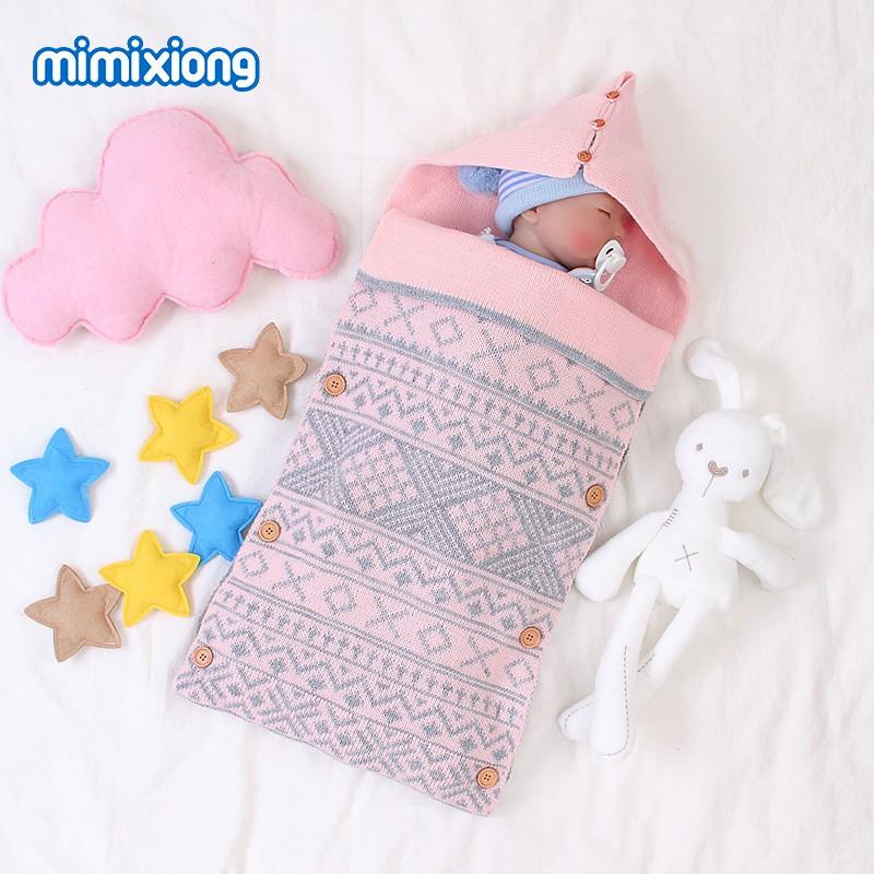 Knitted Jacquard Baby Sleep Sack Stroller Blanket Toddlers 3-8 Years Soft Acrylic Warm Lightweight