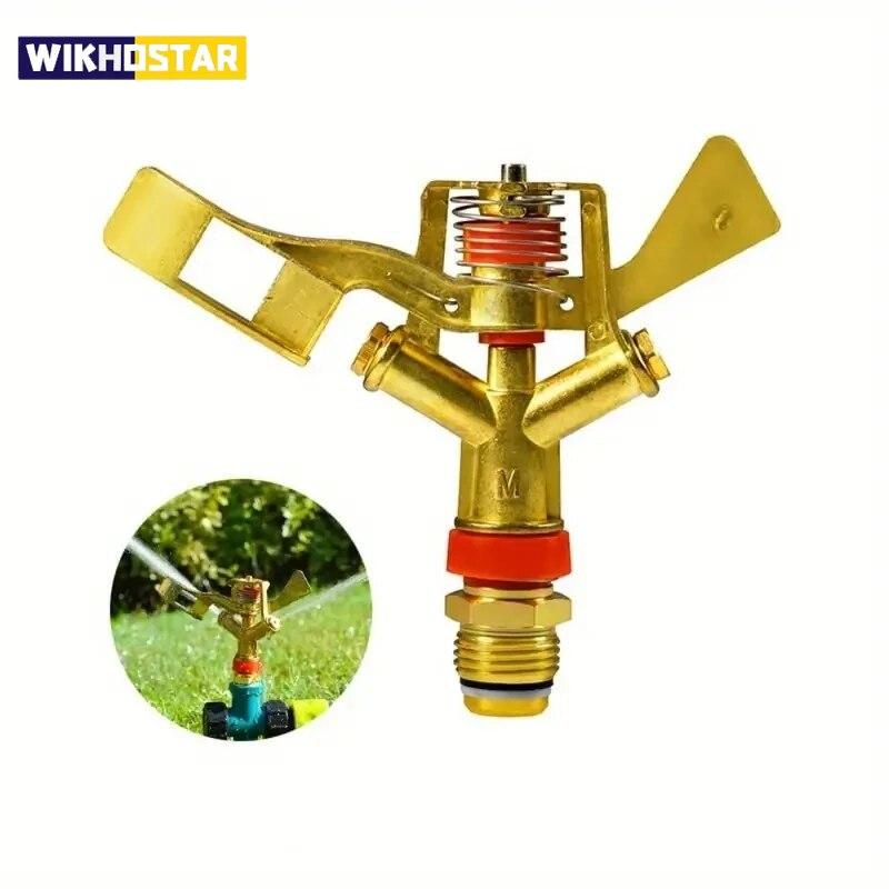1pc 360 Degree Rotation Lawn Impact Sprinkler Wateringsprinklers Male Metal Pulsating Farm Sprinklers for Garden Irrigationagric