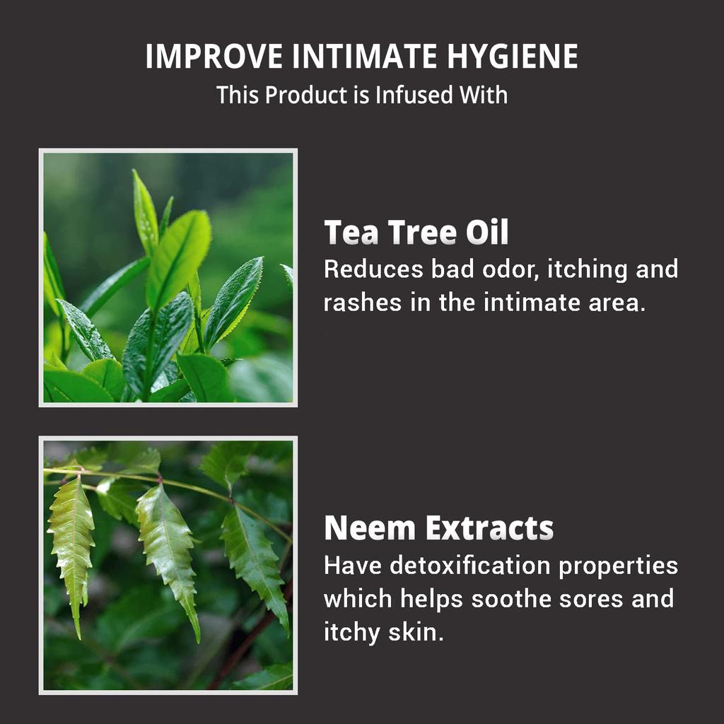 Салфетки для интимной гигиены | pH-сбалансированные антибактериальные салфетки с маслом чайного дерева и экстрактами нима | Избегайте зуда, запаха и аллергии | Пакет из 30