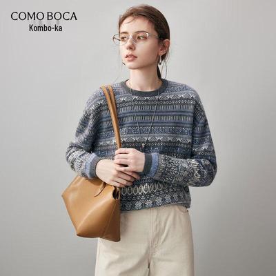Женский джемпер Commomboca 2025 Осень/Зима в стиле Fair Isle из кашемира