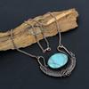 Blue Australian Opal Gemstone Handmade Copper Wire Wrap Jewelry Designer Necklace For Her