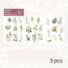 3 pcs/pack Plants flower leaves flat stickers DIY album Washi stickers Decorative Stick Labels Scrapbooking material
