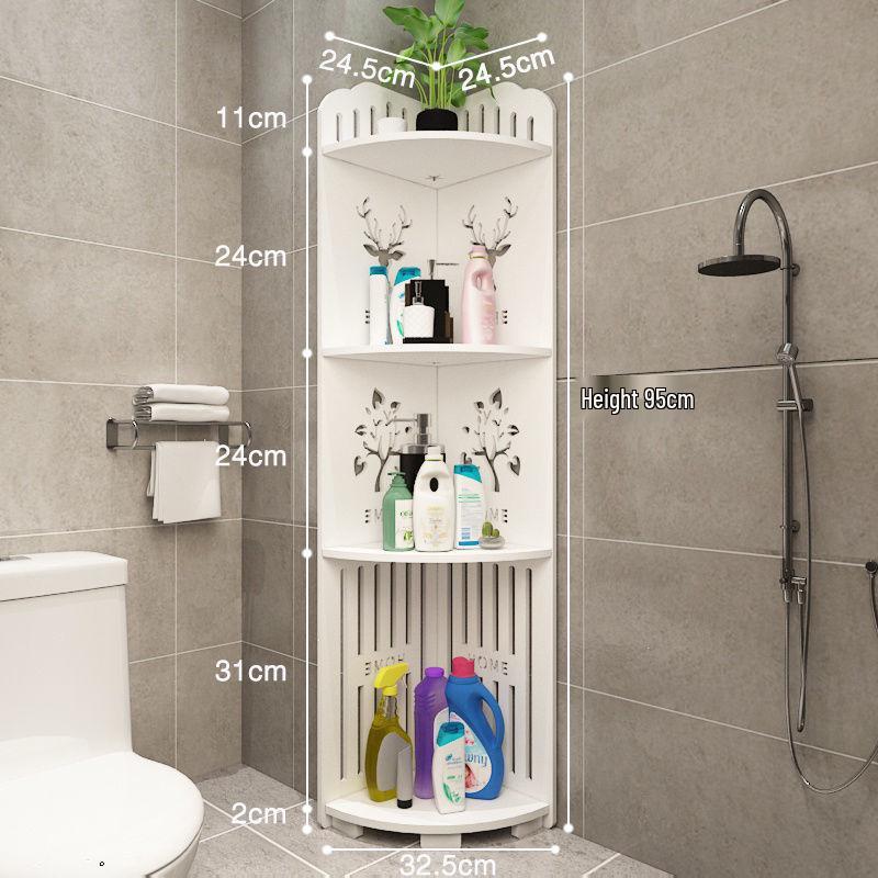 Треугольная угловая напольная полка для ванной комнаты для туалетных принадлежностей