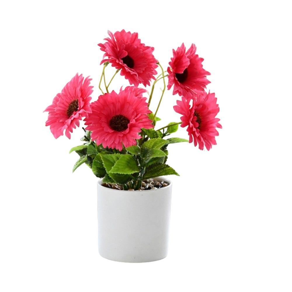 Sunflower Plant Simulation Bonsai Placement Fake Plant Flowerpotted Artificial Flower Party Decor