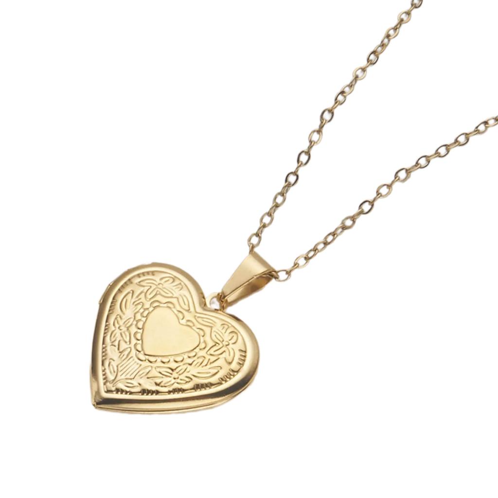 Stylish Pendant Necklace Heart Shaped Locket Collarbone Chain Adjustable Length Choker Fashionable Jewelry for Dates