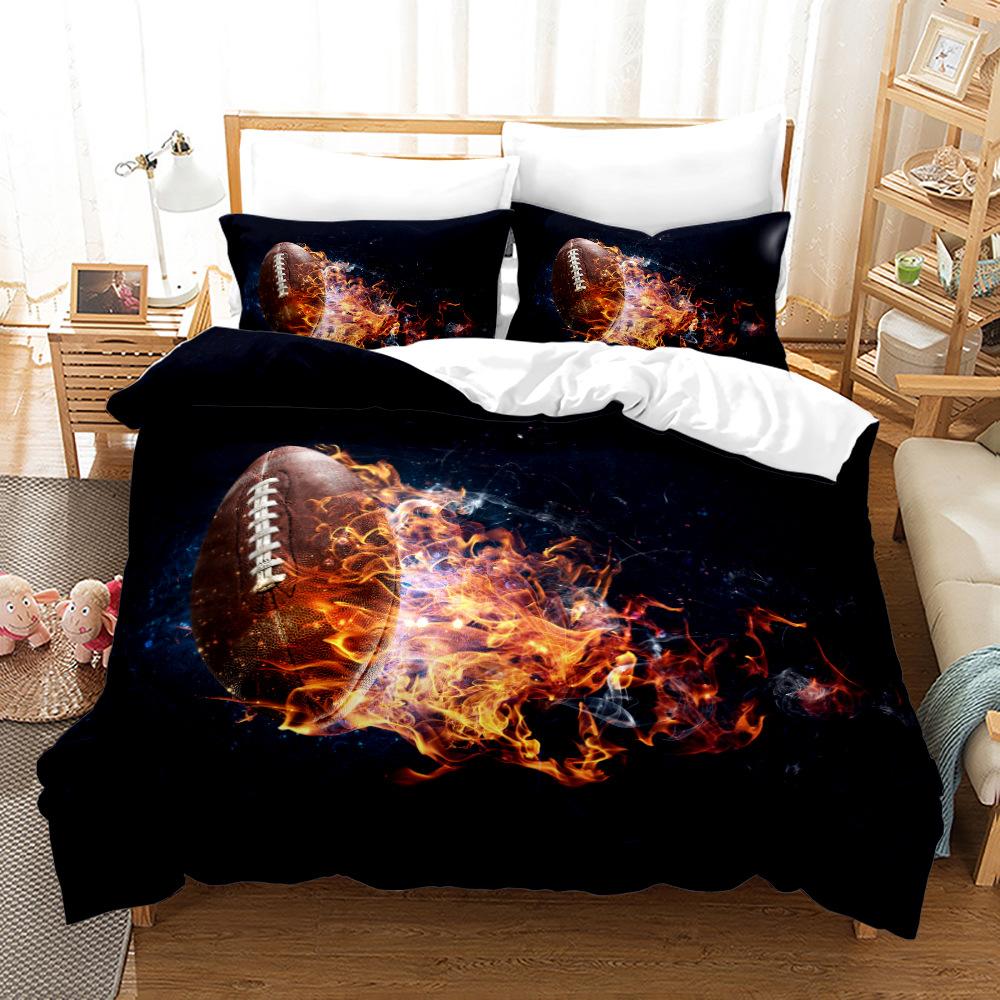 Комплект постельного белья для спорта, пододеяльники для регби, наволочки 2/3 шт., покрывало для мальчика-спортсмена в подарок, быстросохнущая ткань для домашнего текстиля