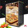 Metal Corners A4 Menu Paper Holder Foldable Shell Document Folder PVC Transparent Menu Cover Hotel