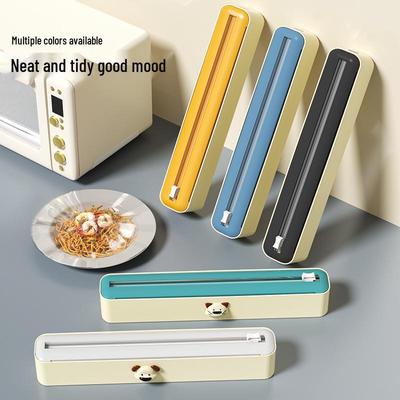 Магнитный резак с двойным слайдером для пищевой пленки, фольги и бумаги для выпечки, коробка для хранения