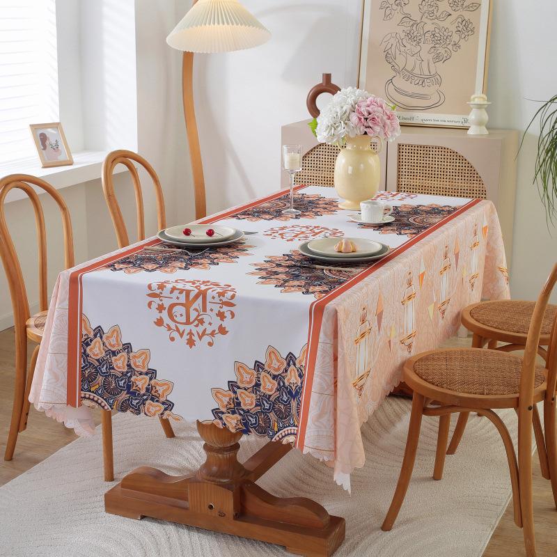 Скатерть 1шт водонепроницаемая и жиростойкая обеденная столовая обитая полиэфирной тканью