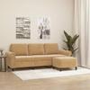 VidaXL 3-seater Sofa with Footrest Brown 180 Cm Velvet, Sofa, Sofa with Footrest, Three-seater Sofa, 3201222