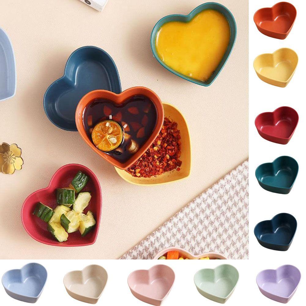 Nordic Style Heart Shape Seasoning Dish Wheat Straw Sushi Seasoning Dish  Restaurant