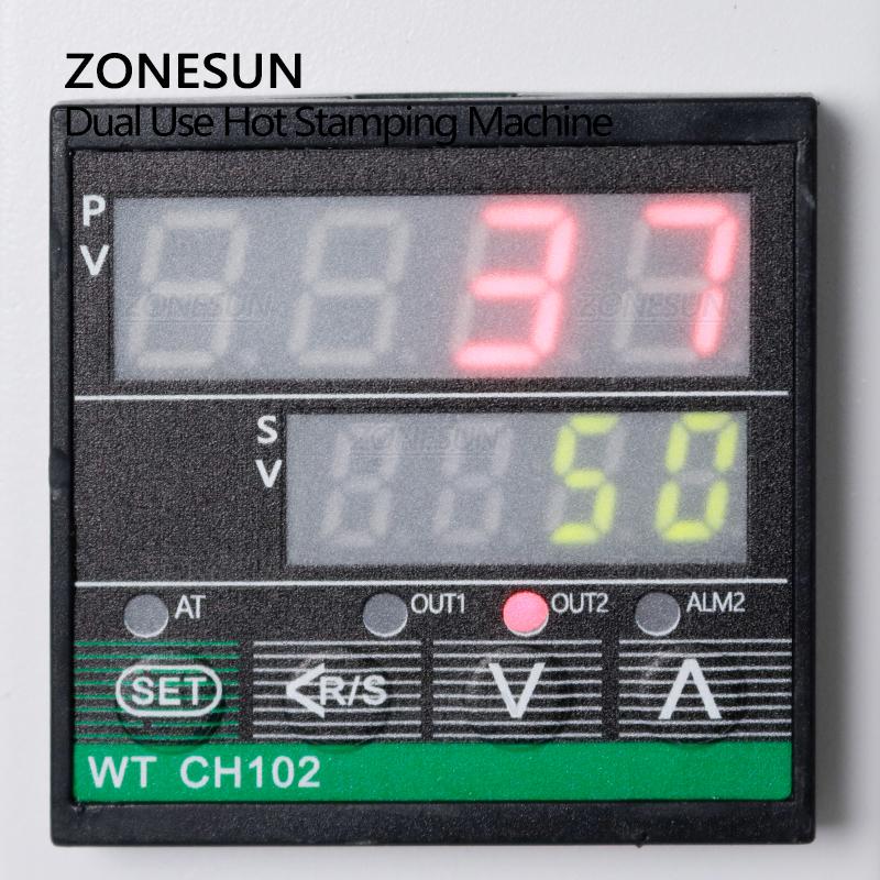 ZONESUN ZS-90GT Машина для горячего тиснения фольгой Круглая Плоская Форма Двойного Назначения Подарочная Карточка Свадебный Бронзирование Кожа Термопресс ЛОГОТИП Дерево