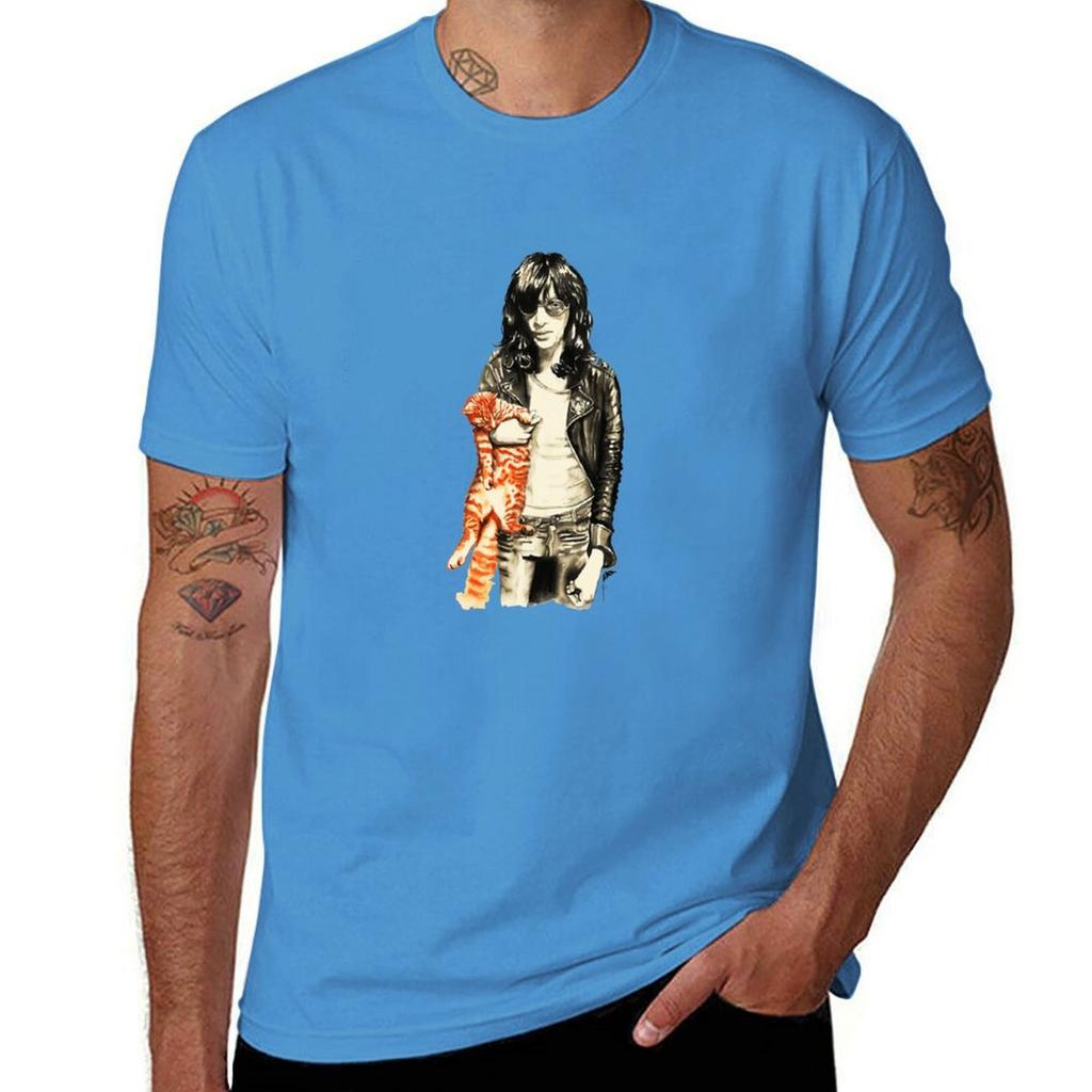 Joey Ramone Tshirt summer top oversizeds tees anime clothes t shirts for men
