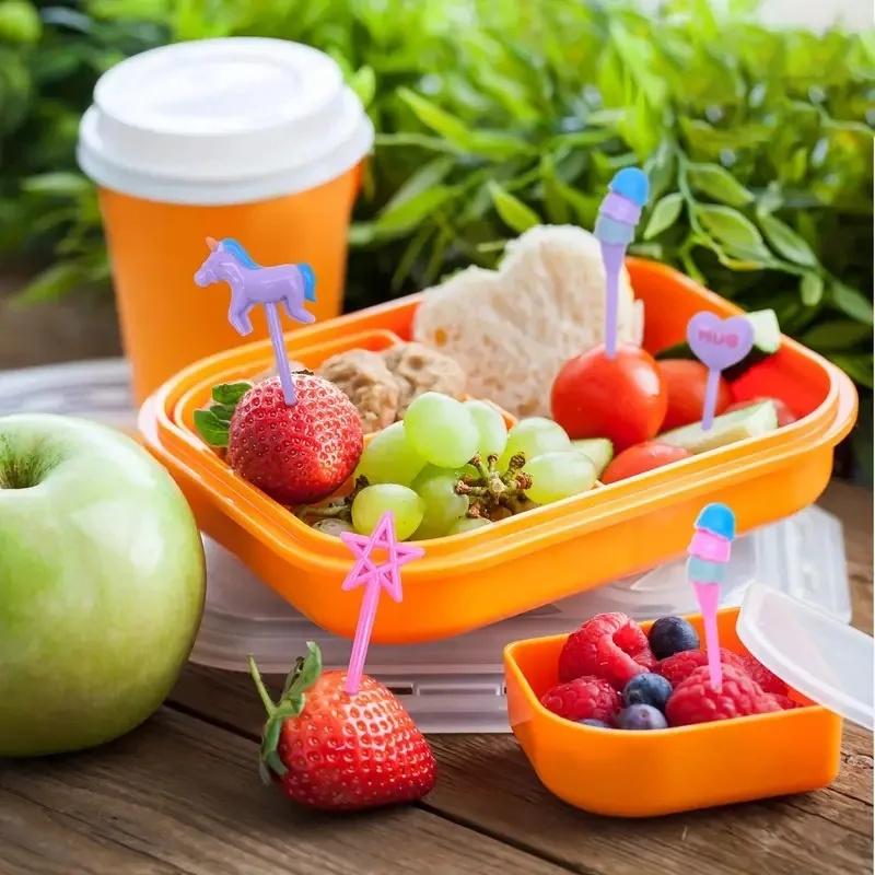 Animal Fruit Food Picks, Bento Box Picks, Mini Cartoon Animal Food Toothpicks, Lunch Bento Forks Picks for Kids