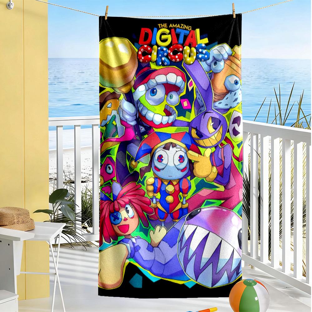 The Amazing Digital Circus Theme Beach Towel Super Soft & Absorbent Comfortable Lightweight