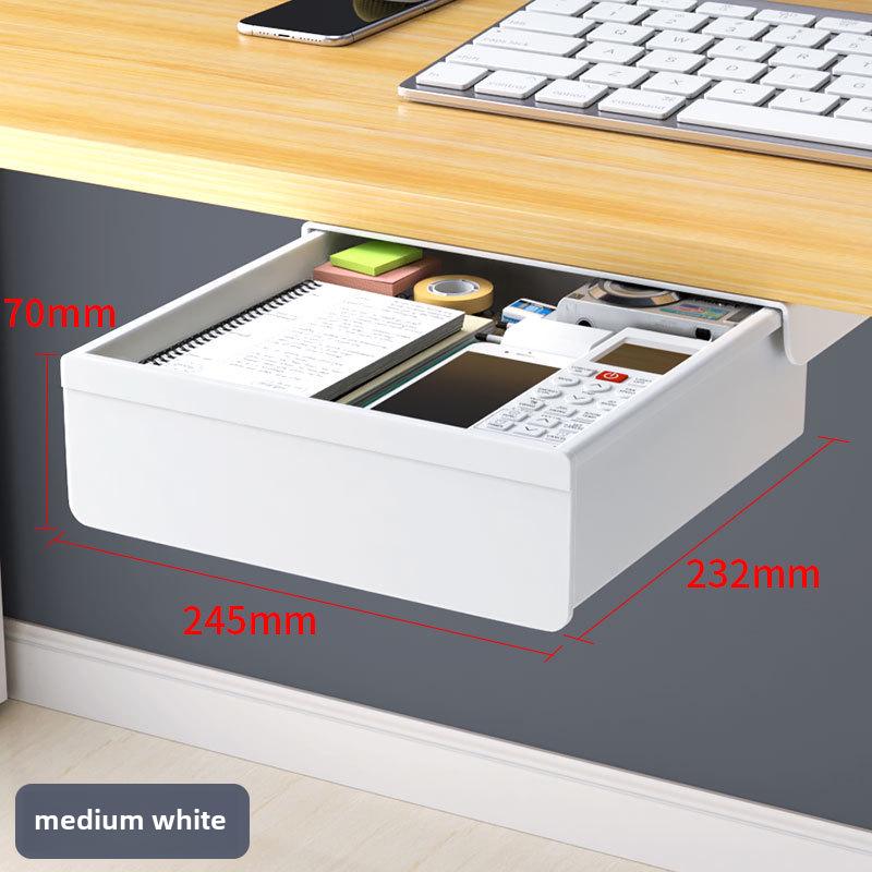 Under-Desk Hidden Drawer Storage Box for Office Workstation