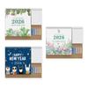 2026 Desk Calendar with Note Pad and Sticker Twin-Coil Binding Calendar 12 Month Runs Jan To Dec For Daily Scheduling