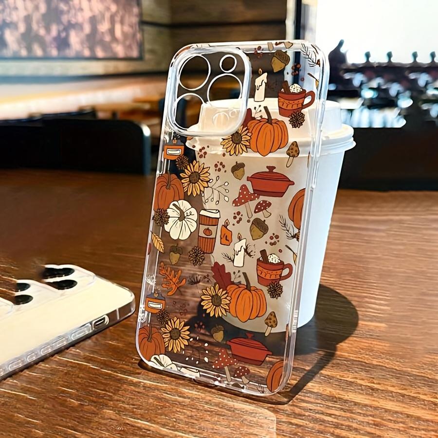 Для iPhone 17 16 15 14 13 12 11 Pro Max 17 Air 16E XS X XR 7 8 Plus Чехол Осенний Подсолнух Гриб Тыква Прозрачная Крышка