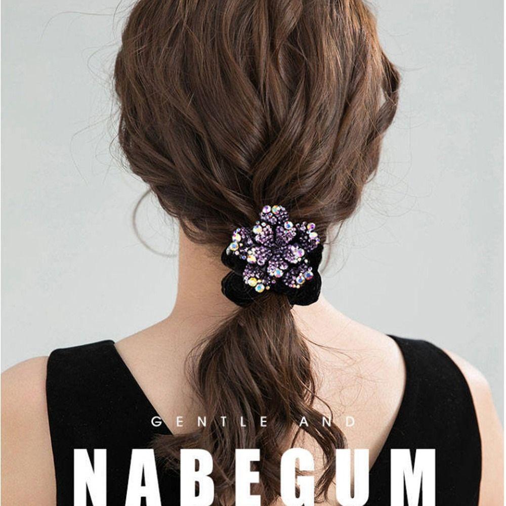 Резинки для волос со стразами, обруч для волос, цветочная веревка для волос, женские аксессуары для волос, головной убор в корейском стиле