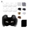 29Pcs/Set DIY Cat Face Guard Kit with Faux Fur Felt Cloth Paintable Animal Half Face Shield Halloween Carnival Role Play Masquerade Party Prop