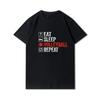 Plus Size Printed Men T Shirts O-Neck Volleyball Heartbeat Volleyball Player Short-Sleeves Tops